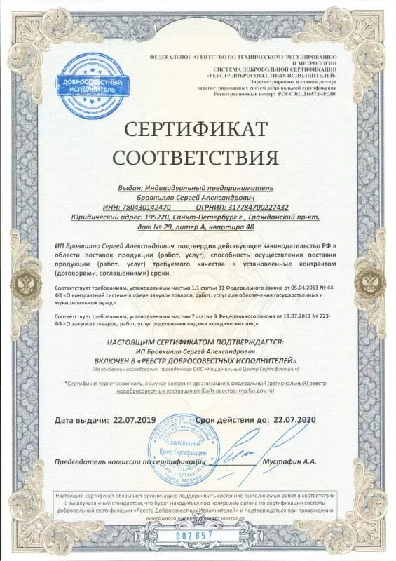Реестр добросовестных исполнителей в Кургана